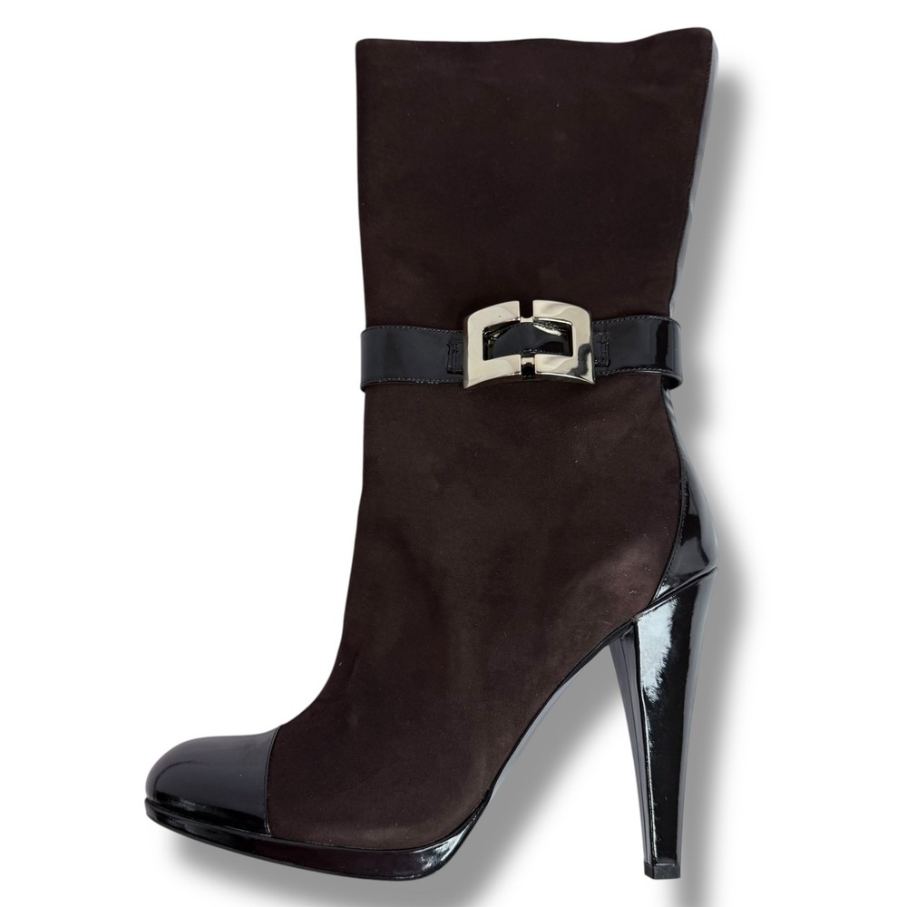 INC International Concepts Margaret Women's Suede Leather Heel Boots Brown 10M - Picture 5 of 16